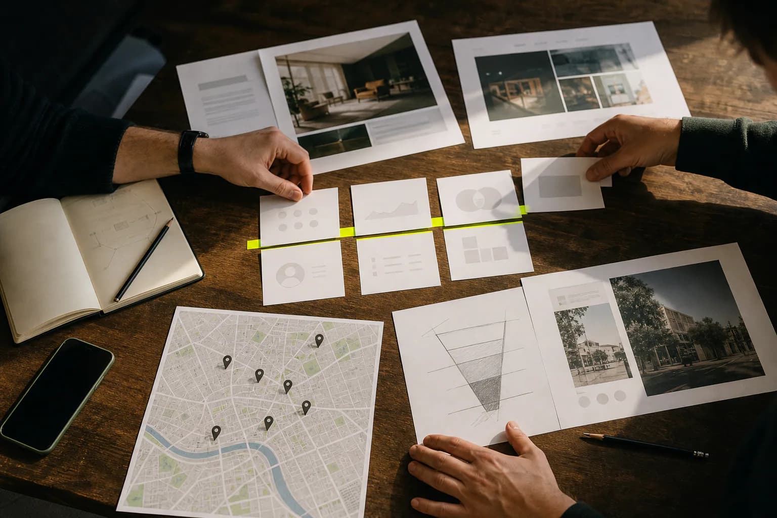 Marketing dossier with offer, site, content, ads, and reporting