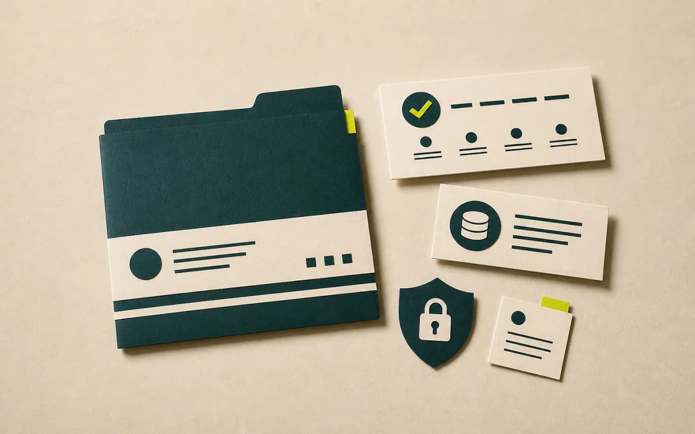 Maintenance folder with uptime, backup, and small text-change checklist